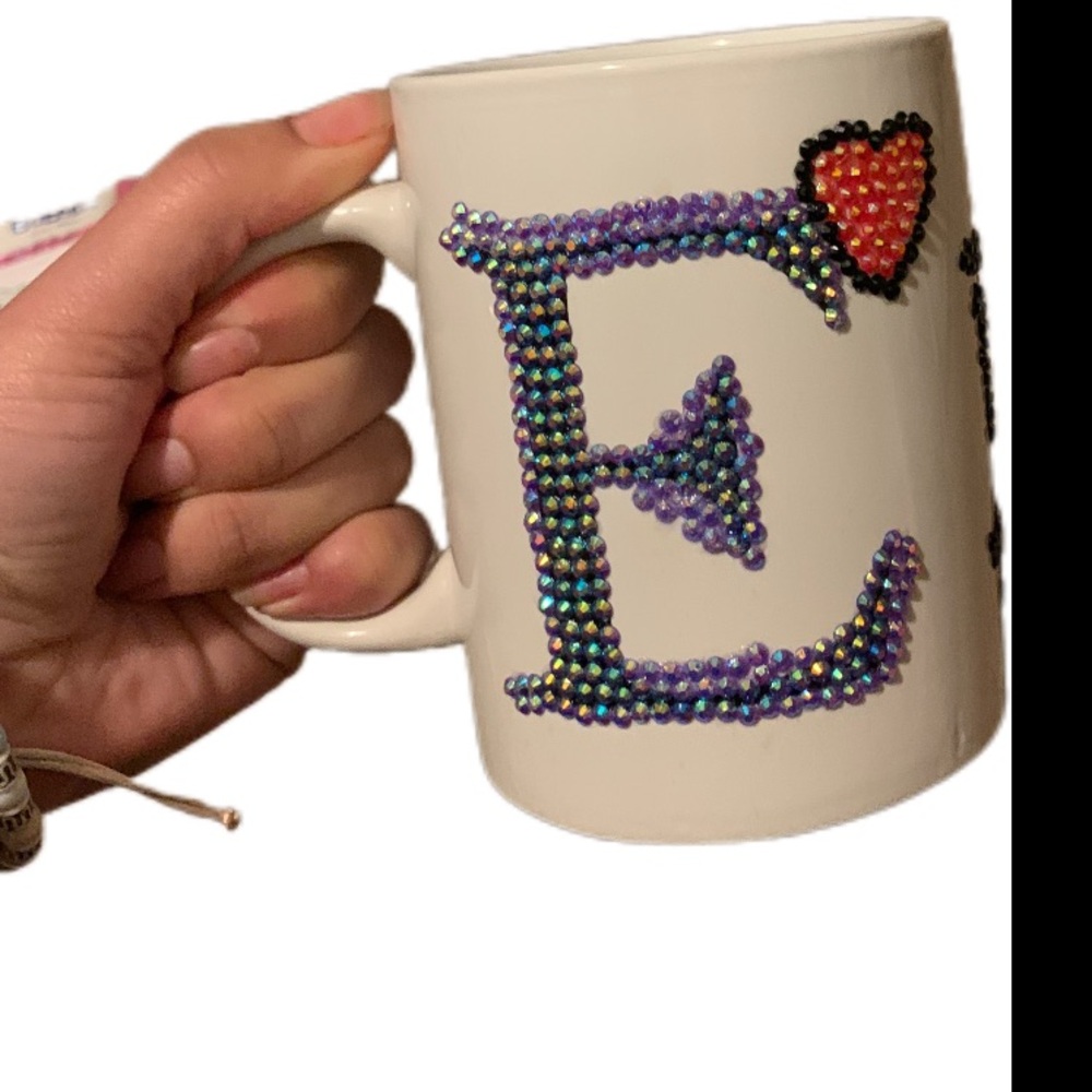 NWT handcrafted Ceramic Mug Rhinestone (customize)❤️😍